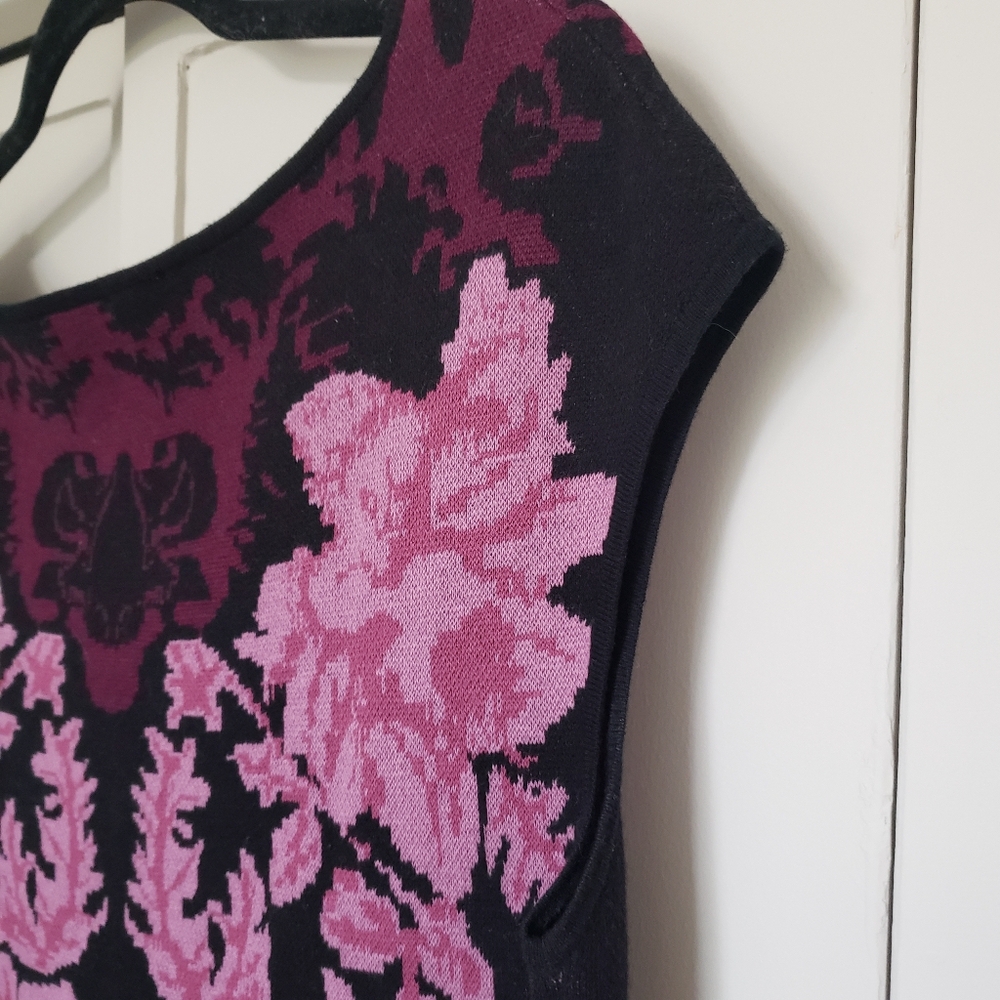 Ann Taylor Floral purple and fuschia knit sheath dress medium - Picture 6 of 6